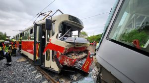 Firefighters Were Rescuing Driver For Over an Hour Following Tram Collision in Modřanská 